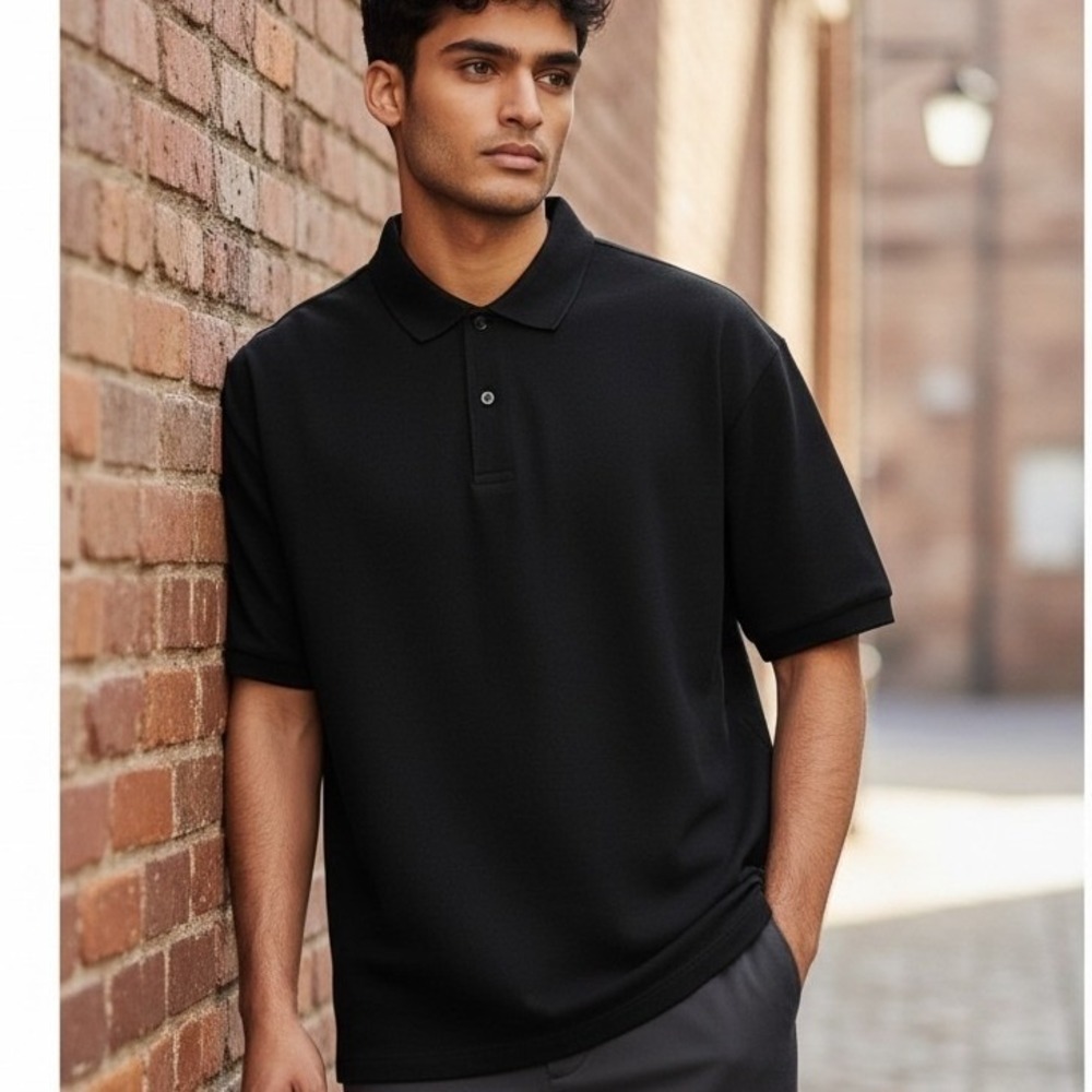 Harbor Bay DXL Mens Black Short Sleeve Cotton Polo Shirt 2XLT Tall G3355 NEW